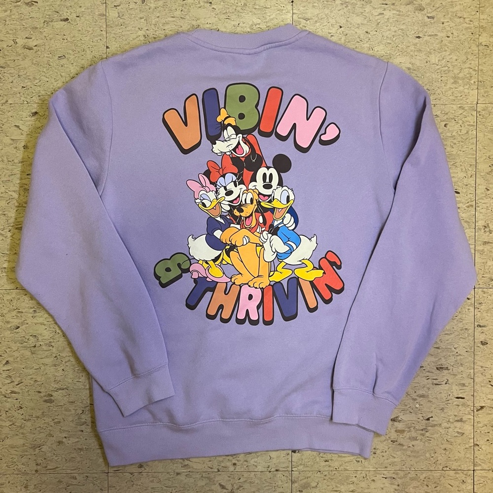 Disney World Sweatshirt Minnie "Vibin & Thrivin"  Long Sleeve Pullover Medium - Picture 2 of 8
